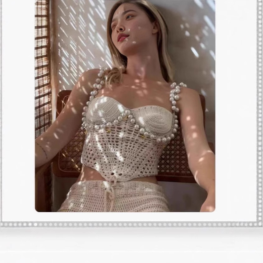 Seksi Boncuk Tığ Kırpma Yelek  - Crop Top Crochet incelemesi ve fiyatı